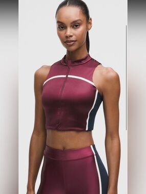 Lululemon satin shine full zip tank